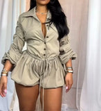 Women's Fashion Designer S-XL Cargo Shirt Rompers