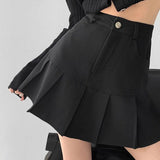 Women's Fashion Designer S-XL High Waist Pleated Mini Skirts (Short)-Women's Fashion Designer Skirts-black-Women&#x27;s fashion designer plus size clothes