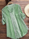 Women's Fashion Designer Shirts 3-5XL Striped Long-Sleeve Tops (Plus Size)