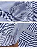 Women's Fashion Designer Shirts 3-5XL Striped Long-Sleeve Tops (Plus Size)