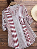 Women's Fashion Designer Shirts 3-5XL Striped Long-Sleeve Tops (Plus Size)