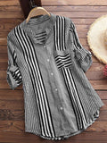 Women's Fashion Designer Shirts 3-5XL Striped Long-Sleeve Tops (Plus Size)