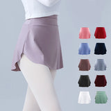 Women's Fashion Designer Side Split Ballet Mini Skirts (Short)