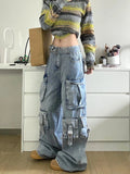 Women's Fashion Designer Street Style Baggy Cargo Jeans