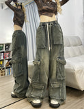 Women's Fashion Designer Street Style Baggy Cargo Jeans