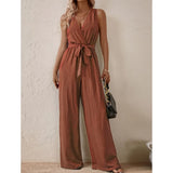 Women's Fashion Designer S-XL Wide Leg Jumpsuits Floral Rompers-Women's Fashion Designer Rompers / Jumpsuits-International Women's Clothing