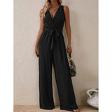 Women's Fashion Designer S-XL Wide Leg Jumpsuits Floral Rompers-Women's Fashion Designer Rompers / Jumpsuits-International Women's Clothing