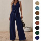 Women's Fashion Designer S-XL Wide Leg Jumpsuits Floral Rompers-Women's Fashion Designer Rompers / Jumpsuits-International Women's Clothing