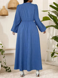 Women's Fashion Designer XL-4XL Lantern Sleeve Long Dresses (Plus Size)