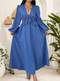 Women's Fashion Designer XL-4XL Lantern Sleeve Long Dresses (Plus Size)