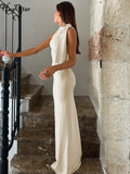 Women's Fashion Designer XS-L Sleeveless Tied Up Bodycon Dresses (Long)