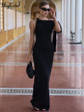 Women's Fashion Designer XS-L Sleeveless Tied Up Bodycon Dresses (Long)