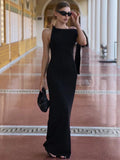 Women's Fashion Designer XS-L Sleeveless Tied Up Bodycon Dresses (Long)