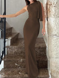Women's Fashion Designer XS-L Sleeveless Tied Up Bodycon Dresses (Long)