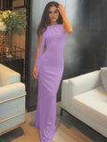 Women's Fashion Designer XS-L Sleeveless Tied Up Bodycon Dresses (Long)