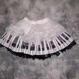 Women's Fashion Designer XS-XL Piano Pleated Mini Skirts (Short)
