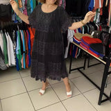 Women's Fashion Embroidery Designer S-3XL Flower Midi Dresses (Plus Size)-Women's Fashion Designer Plus Size Dresses