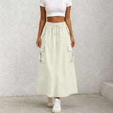 Women's Fashion S-2XL Designer Cargo Split High Waist Skirts (Long)-Women's Fashion Designer Skirts