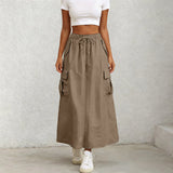 Women's Fashion S-2XL Designer Cargo Split High Waist Skirts (Long)-Women's Fashion Designer Skirts