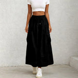 Women's Fashion S-2XL Designer Cargo Split High Waist Skirts (Long)-Women's Fashion Designer Skirts