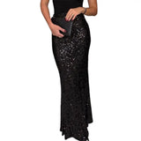 Women's Fashion S-2XL Designer Shiny Sequin Skirts (Long)