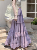 Women's Fashion S-XL Designer Chiffon Layered Skirts (Long)