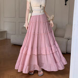 Women's Fashion S-XL Designer Chiffon Layered Skirts (Long)