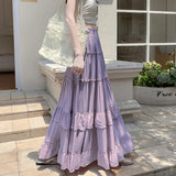 Women's Fashion S-XL Designer Chiffon Layered Skirts (Long)