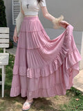 Women's Fashion S-XL Designer Chiffon Layered Skirts (Long)