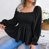 Women's Fashion Designer Ruffled S-XL Long-Sleeve Tops-Women's Fashion Designer Long-Sleeve Tops-Women&#x27;s fashion designer plus size clothes