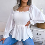 Women's Fashion Designer Ruffled S-XL Long-Sleeve Tops-Women's Fashion Designer Long-Sleeve Tops-Women&#x27;s fashion designer plus size clothes