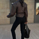 Women's Faux Leather Wrapped Fashion Designer S - L Jackets