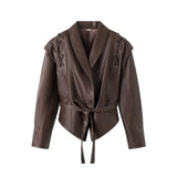 Women's Faux Leather Wrapped Fashion Designer S - L Jackets