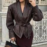 Women's Faux Leather Wrapped Fashion Designer S - L Jackets