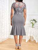 Women's Fish Tail Fashion Designer High Waist Midi Dresses (Plus Size)