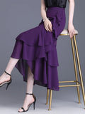Women's Fishtail Chiffon Fashion Designer 3-5XL Midi Skirts (Plus Size)