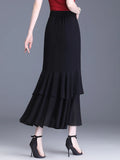 Women's Fishtail Chiffon Fashion Designer 3-5XL Midi Skirts (Plus Size)