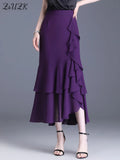 Women's Fishtail Chiffon Fashion Designer 3-5XL Midi Skirts (Plus Size)