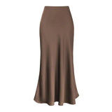 Women's Fishtail Fashion Designer Faux Satin Skirts (Long)-Women's Fashion Designer Skirts