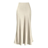 Women's Fishtail Fashion Designer Faux Satin Skirts (Long)-Women's Fashion Designer Skirts