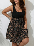 Women's Floral 1-5XL Fashion Designer Short Dresses (Plus Size)
