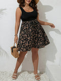 Women's Floral 1-5XL Fashion Designer Short Dresses (Plus Size)