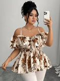 Women's Floral Blouse Fashion Designer 1-5XL Singlets (Plus Size)