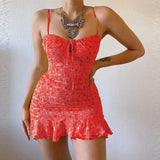 Women's Floral Camisole Fashion Designer S-5XL Short Dresses (Plus Size)