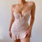 Women's Floral Camisole Fashion Designer S-5XL Short Dresses (Plus Size)
