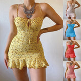 Women's Floral Camisole Fashion Designer S-5XL Short Dresses (Plus Size)