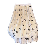 Women's Floral Chiffon 5-10XL Fashion Designer Midi Skirts (Plus Size)