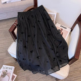 Women's Floral Chiffon 5-10XL Fashion Designer Midi Skirts (Plus Size)