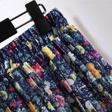 Women's Floral Chiffon A-Line 5-8XL Fashion Designer Midi Skirts (Plus Size)