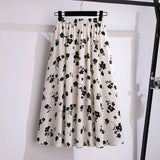 Women's Floral Chiffon Pleated Fashion Designer Skirts (Plus Size)